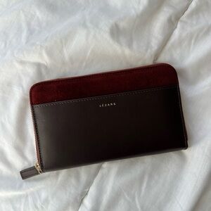 Sézane Burgundy Leather Wallet